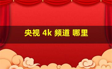 央视 4k 频道 哪里